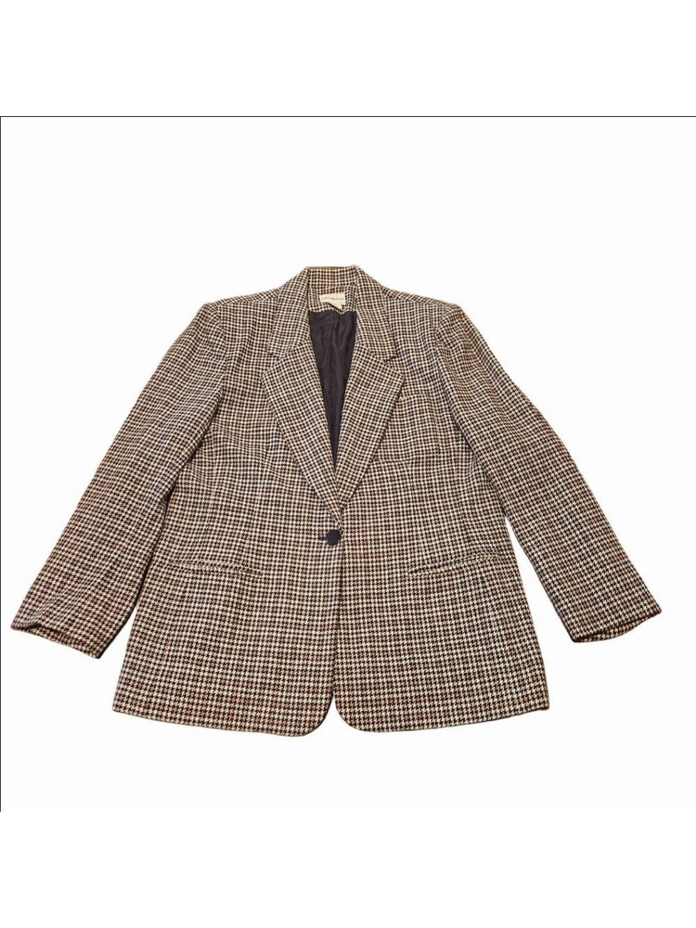 Haberdashery Women's Houndstooth Blazer Size 14 Black White & Red